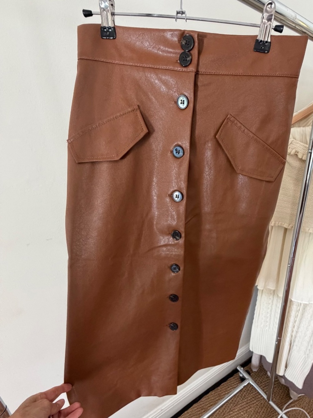 NEW! Classic Faux Leather Skirt